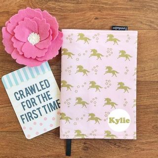 Gold Unicorns on Pink